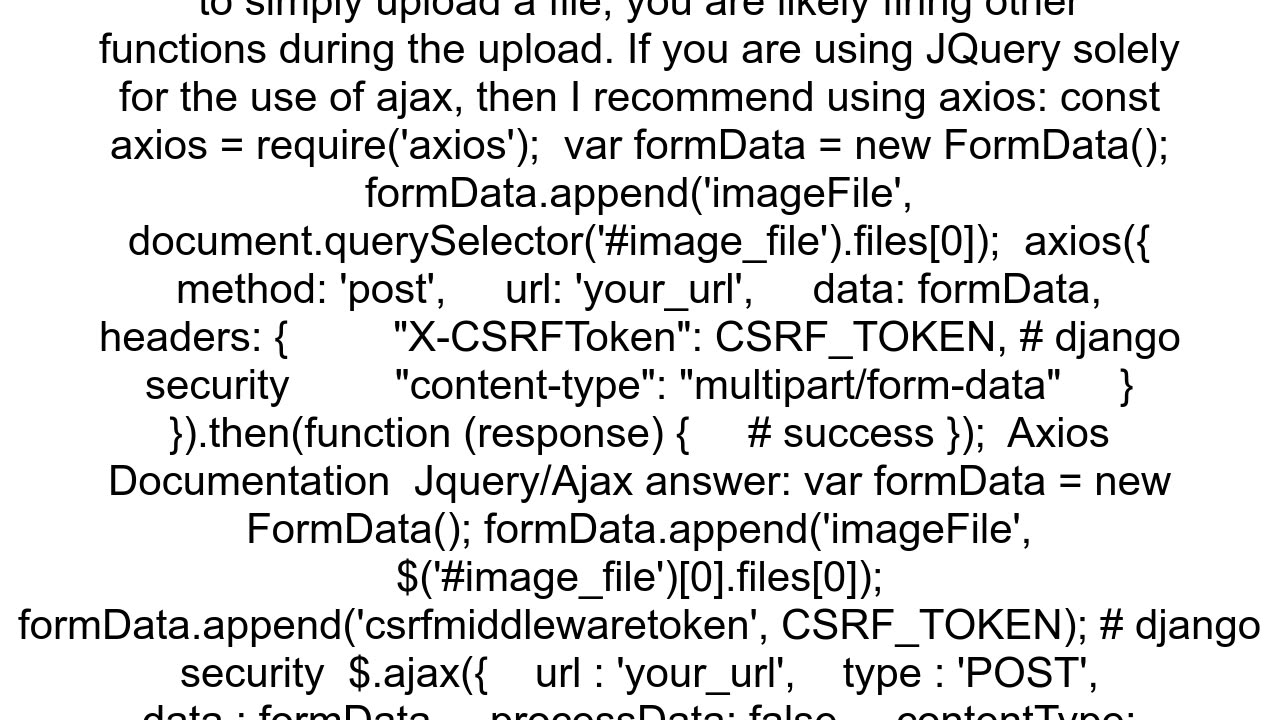 How to upload a file using Ajax on POST