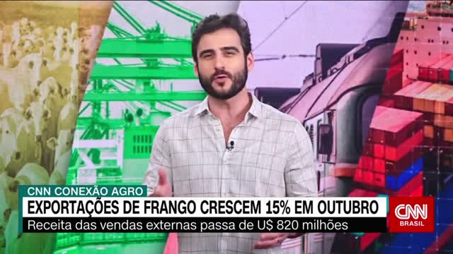Conexão Agro: Exportações de frango crescem 15% em outubro