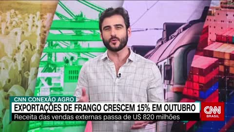 Conexão Agro: Exportações de frango crescem 15% em outubro