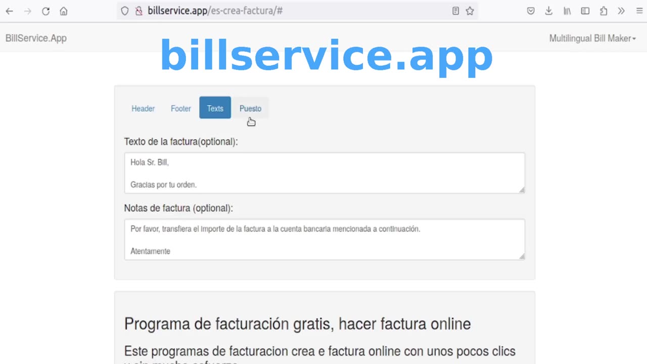 Software de facturación gratuito - Billservice.app