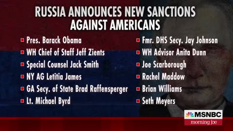 Russia adds Trump's political enemies to sanctions list