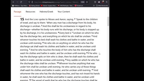 Journey Through The Bible -- Episode 76 -- Laws Concerning Bodily Discharges