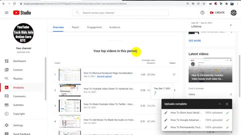 How To Check techvids info Youtube Channel All Time Analytics