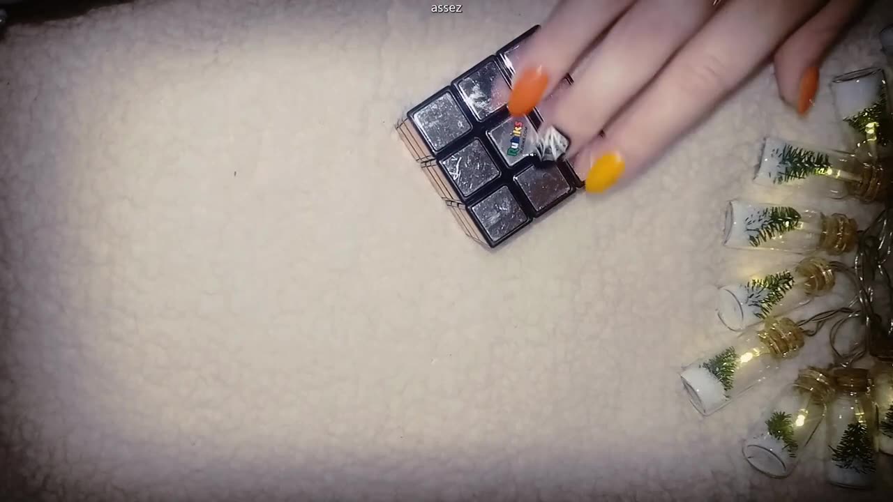 ASMR, NO TALKING, SLEEP - tapping_タッピング_tapotement 🎧︎ 👂 🎧︎ 💅 Rubik Cube Silver