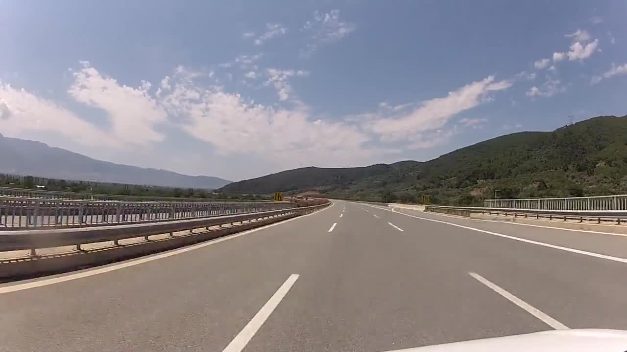 Driving on the wide highway