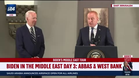 President Joe Biden delivers a speech Augusta Victoria Hospital in east Jerusalem