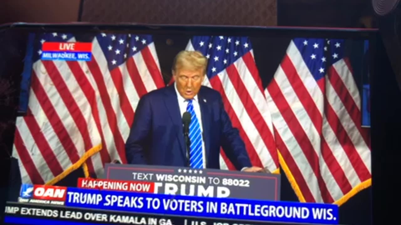 🦅OANN trump speaks to voters in battleground Wisconsin Tuesday 06:47 pm