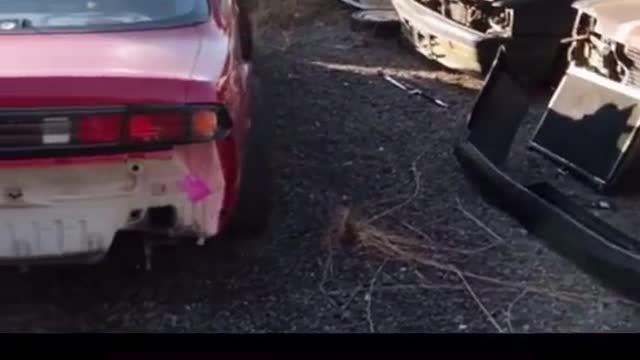 Abandoned car parking space