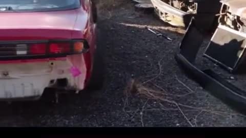 Abandoned car parking space