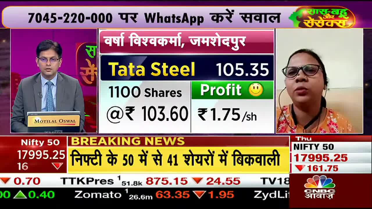 Tata Steel Fall_ क्या गिरावट के बीच Stock से निकल जाना सही_ _ Saas Bahu Aur Sensex _ CNBC Awaaz