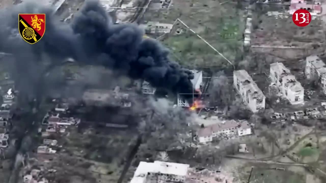 The area where Russians’ ammunition, vehicles and manpower were stationed, shelled in Donetsk