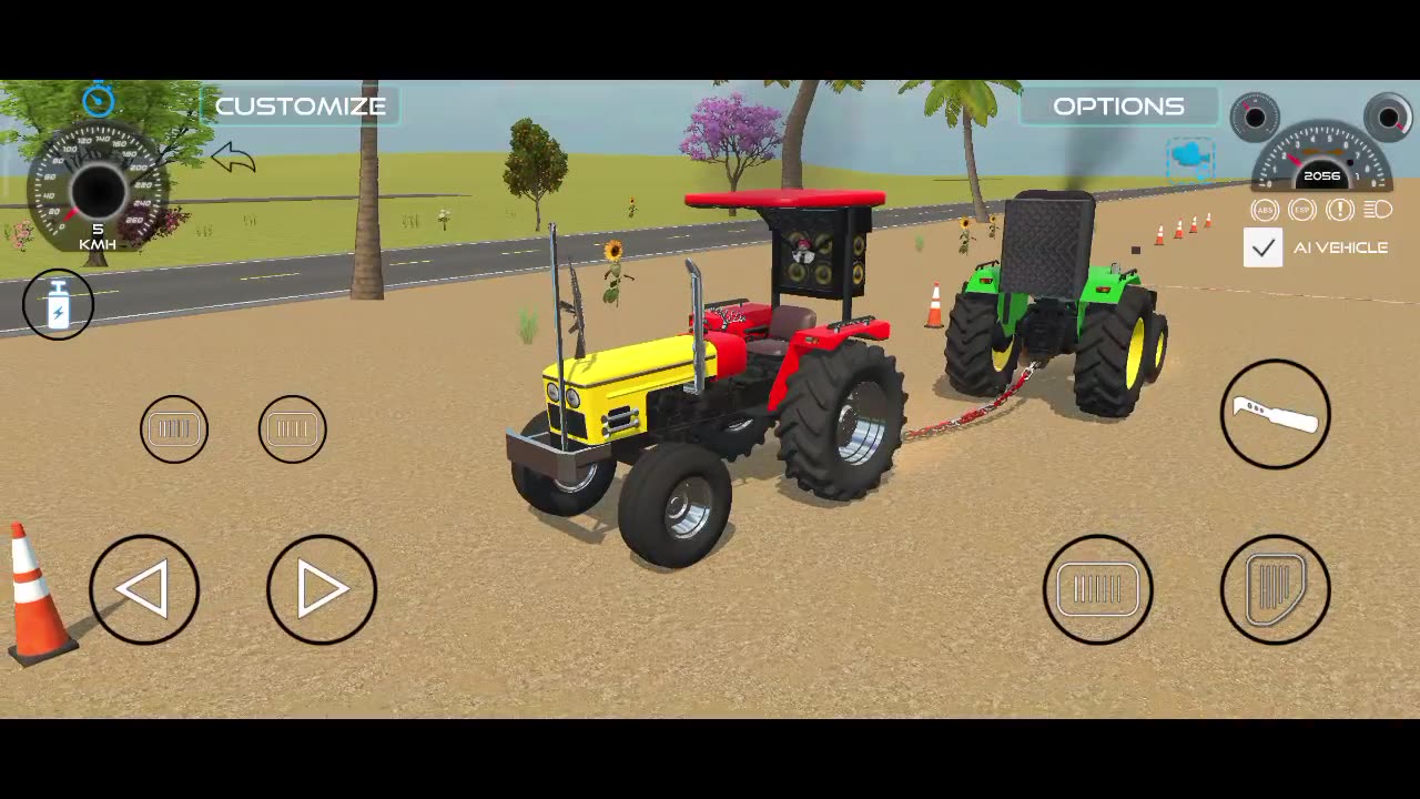 Fist video of drag race of tractor