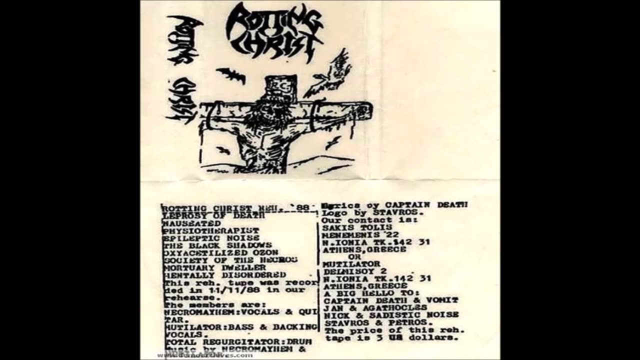 rotting christ - (1988) - Leprosy of Death (Demo)