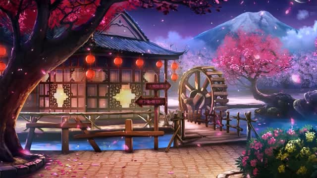 Japanese autumn environment with flute sound background [Sleep, meditate, study, relax gently]