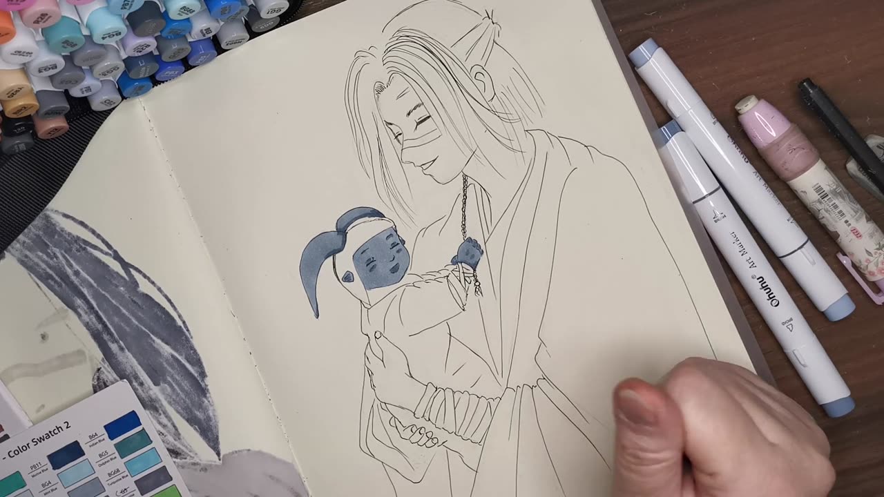 Drawing practice - Young Quinlan Vos & baby Aayla Secura from Star Wars (fanart)