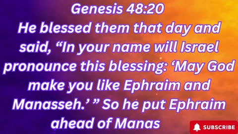 "Jacob Blesses Ephraim and Manasseh: A Legacy of Faith" Genesis 48:1-22 #shorts #youtube #ytshorts