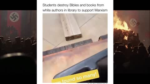I fixed the video of students throwing out books by white authors.