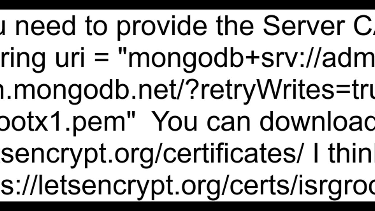 SSL handshake failed error when trying to connect to MongoDB with Python client