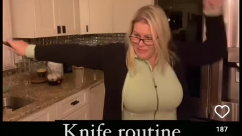 Molly Golightly does Britney spears reenactment dancing with knives 9/28/23