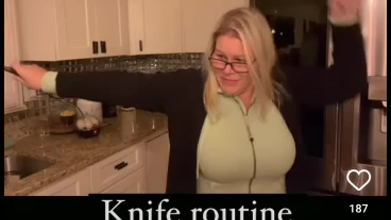 Molly Golightly does Britney spears reenactment dancing with knives 9/28/23