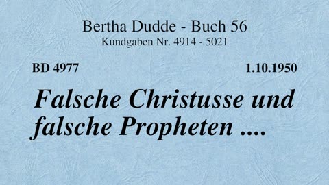 BD 4977 - FALSCHE CHRISTUSSE UND FALSCHE PROPHETEN ....