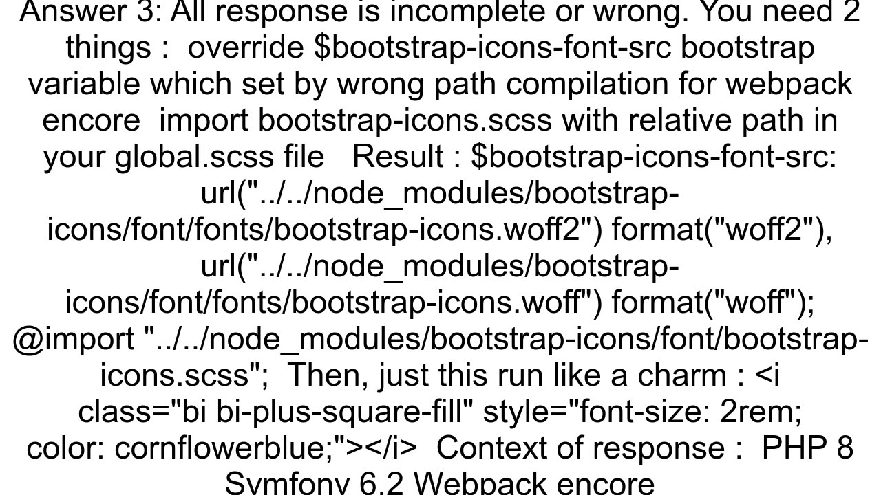 Is it possible to import bootstrap icons in the scss file and use it via extend in other scss class