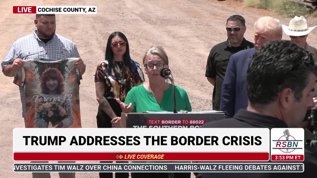 Rachel Morin's mother speaks at the Southern Border in Trump's presser