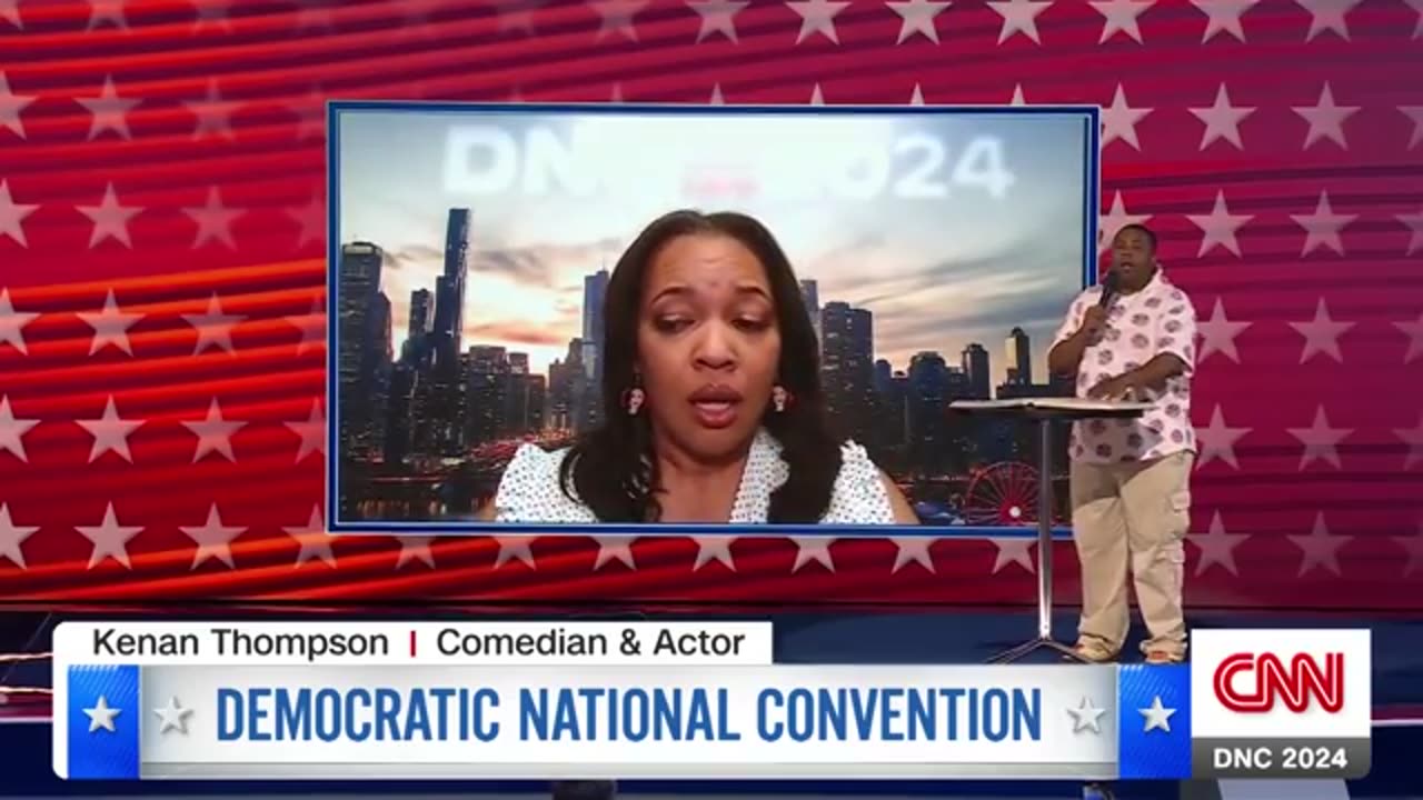 Kenan Thompson tells friends about Project 2025 in DNC skit