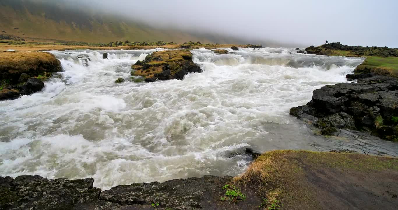 Close up of Icelandic River Flowing