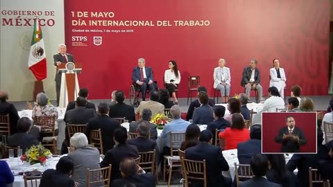 Encuentro con líderes sindicales por el Día Internacional del Trabajo, desde Palacio Nacional