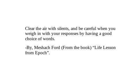 "Life Lesson from Epoch" -Checkout Description