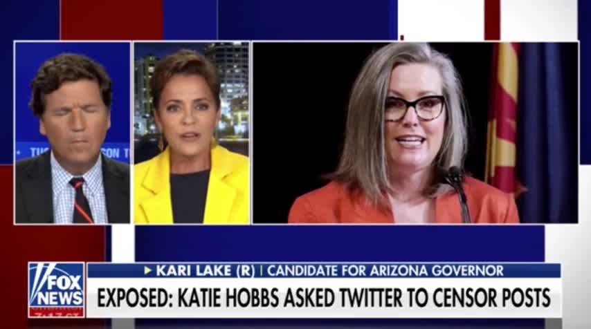 Kari Lake Reacts To Katie Hobbs Colluding With Big Tech To Censor Her Voters - Tucker Carlson