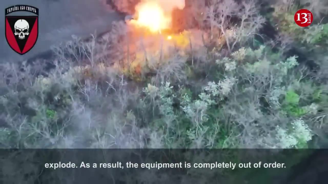 The projectile fired from drone fired Grad rocket system of Russians, which was preparing to fire