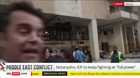 Sky News shown aftermath of Israeli strike in Beirut | Israel-Hezbollah conflict