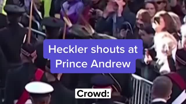 Heckler shouts atPrince Andrew