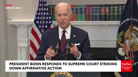 BREAKING NEWS- Biden Reacts To Supreme Court Striking Down Affirmative Action In National Address