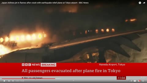 Passenger jet collides with Japan coast guard plane