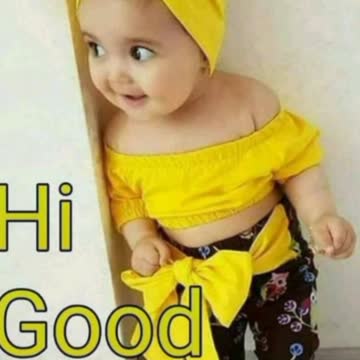Happy baby says goodmoarning