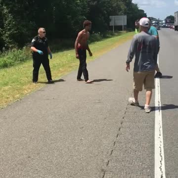 Citizens Help One Police Officer Arrest Male
