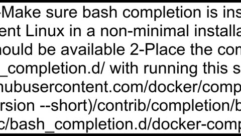 How to add auto completion for docker compose V2 in bash