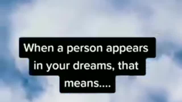 Psychology fact about dream | when someone comes into your dream