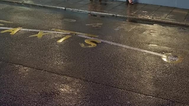 Girls on a Night Out Struggle with the Wind and Broken Umbrella