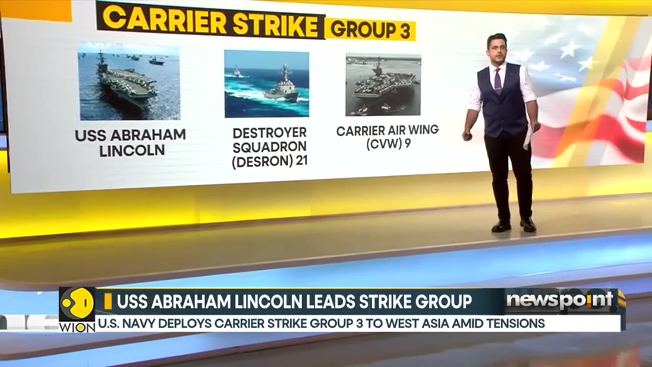 US Navy's carrier strike group 3 in West Asia _ Newspoint _ WION News