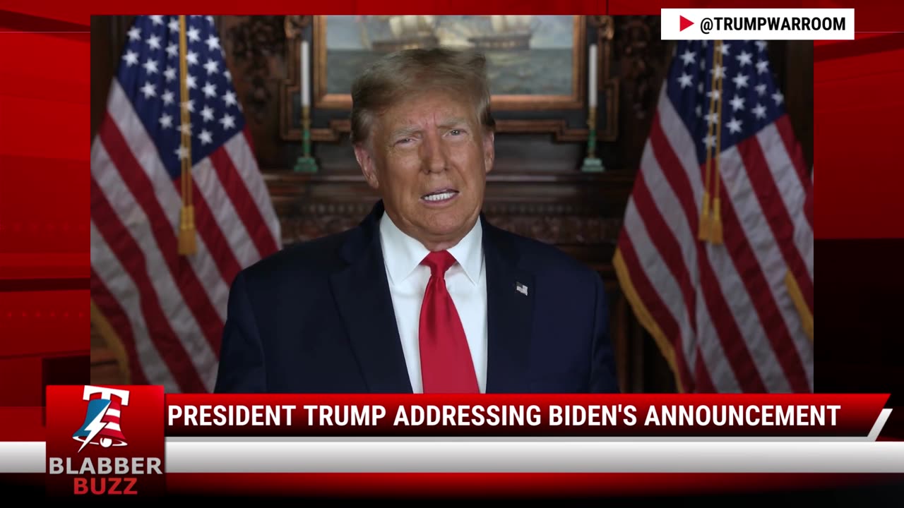 President Trump Addressing Biden's Announcement