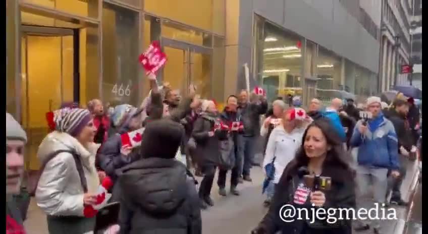 Patriots On The Streets Outside The Canadian Consulate In Manhattan New York