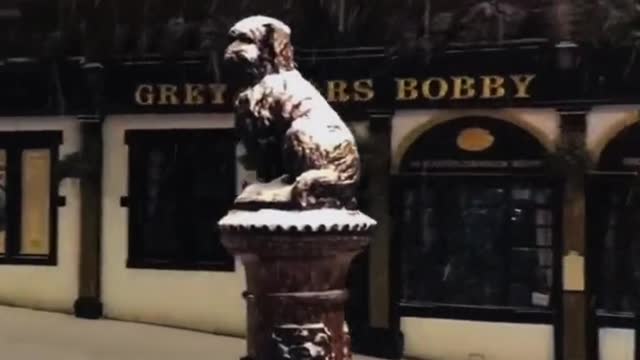 This statue is well known in Edinburgh. It tells the story of a loyal dog called Popp