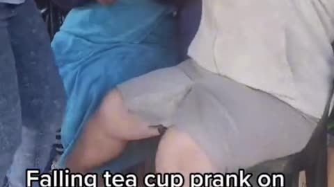 Fake tea cup coffee prank