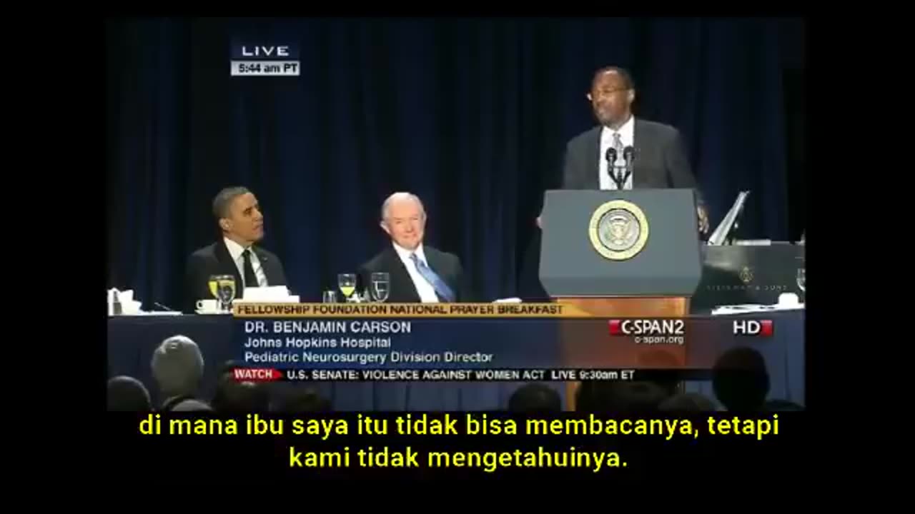 Dr. Benjamin Carson's Amazing Speech at National Prayer Breakfast 2013 (Indonesian Subt)