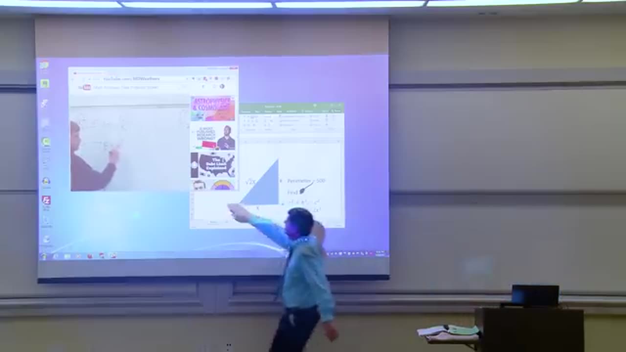 Math professor fixes projector