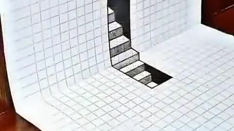 3d drawing of stairs / drawing and craft / title page ideas / gift card / magic